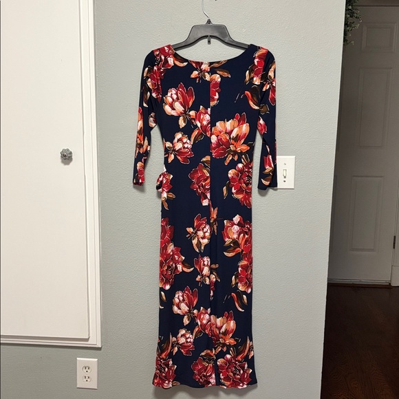 Signature‎ by Robbie Bee Floral Navy Dress Women’s Size: XS - Picture 4 of 4